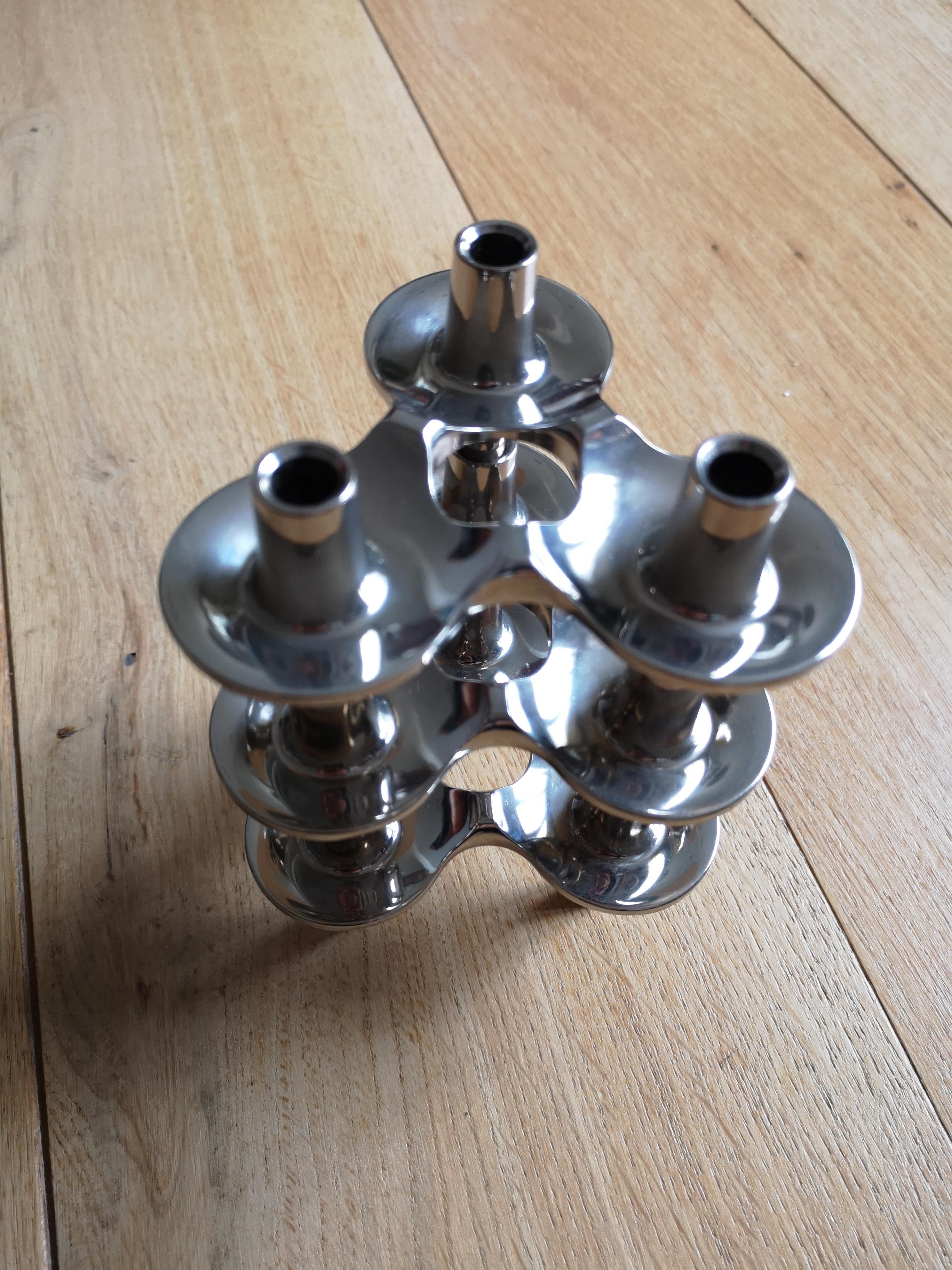 3 candlesticks Nagel BMF model "Orion" vintage 60/70