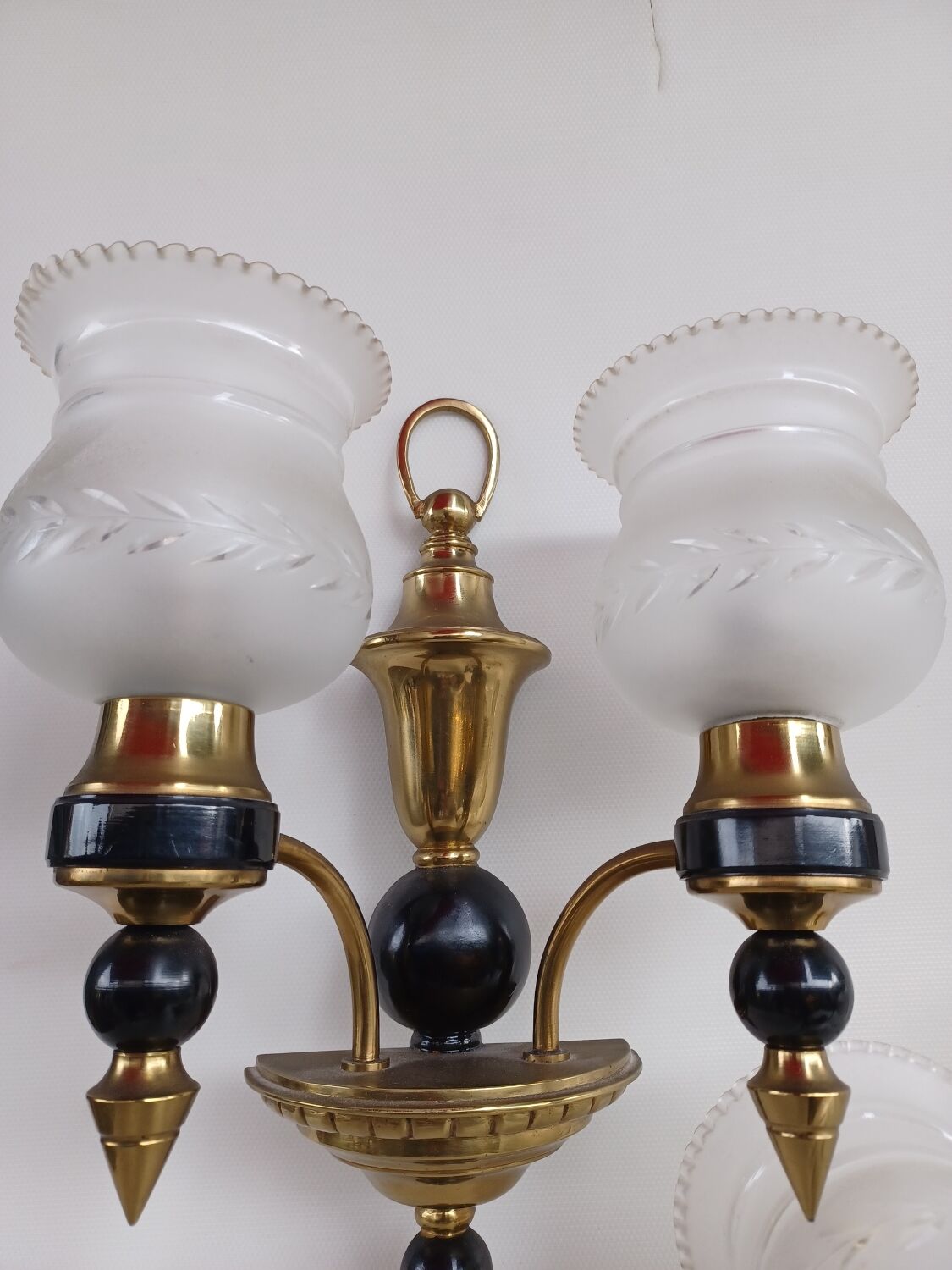 Pair of neoclassical style bronze sconces, 20th century