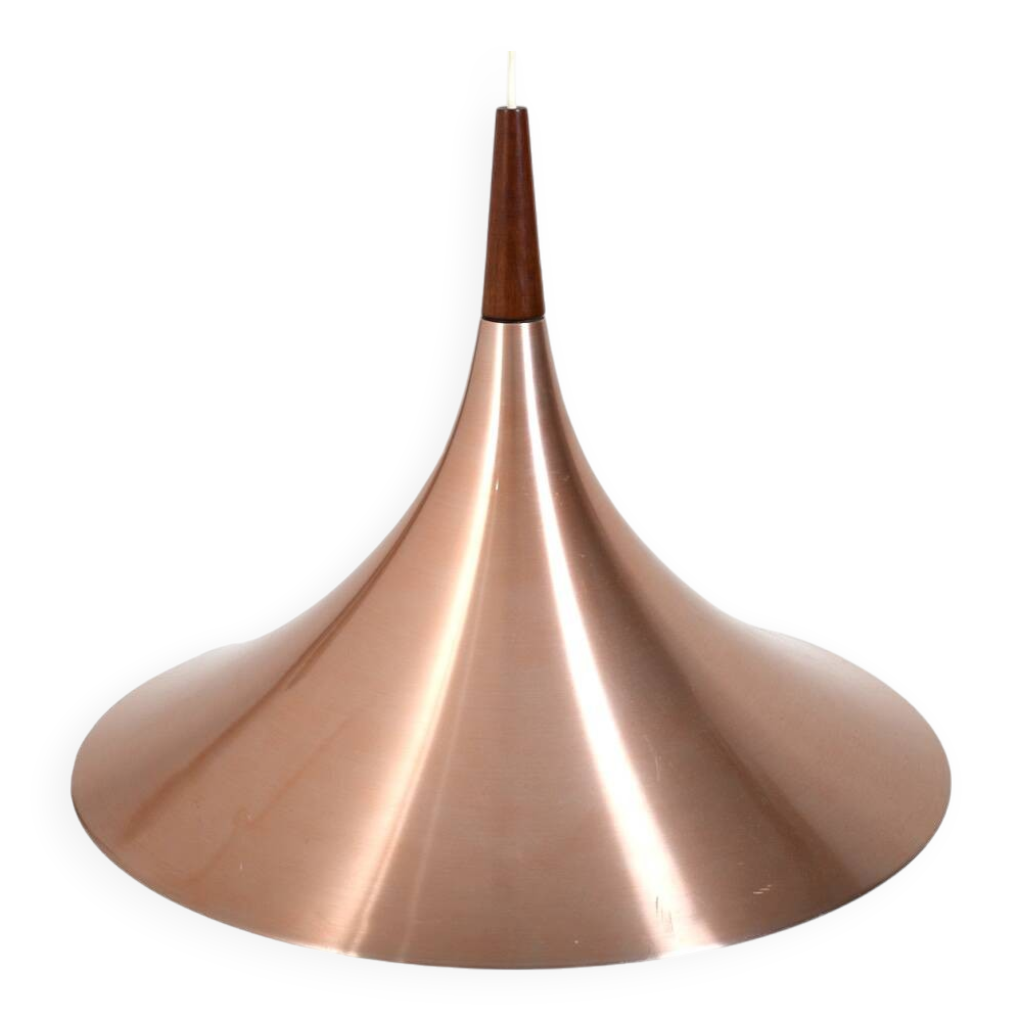 Danish trumpet-shaped Pendant Lamp in Copper