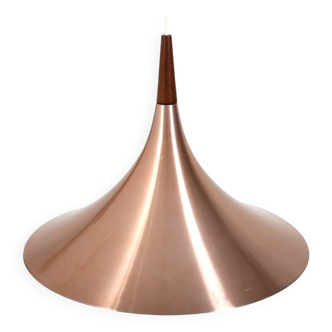 Danish trumpet-shaped Pendant Lamp in Copper