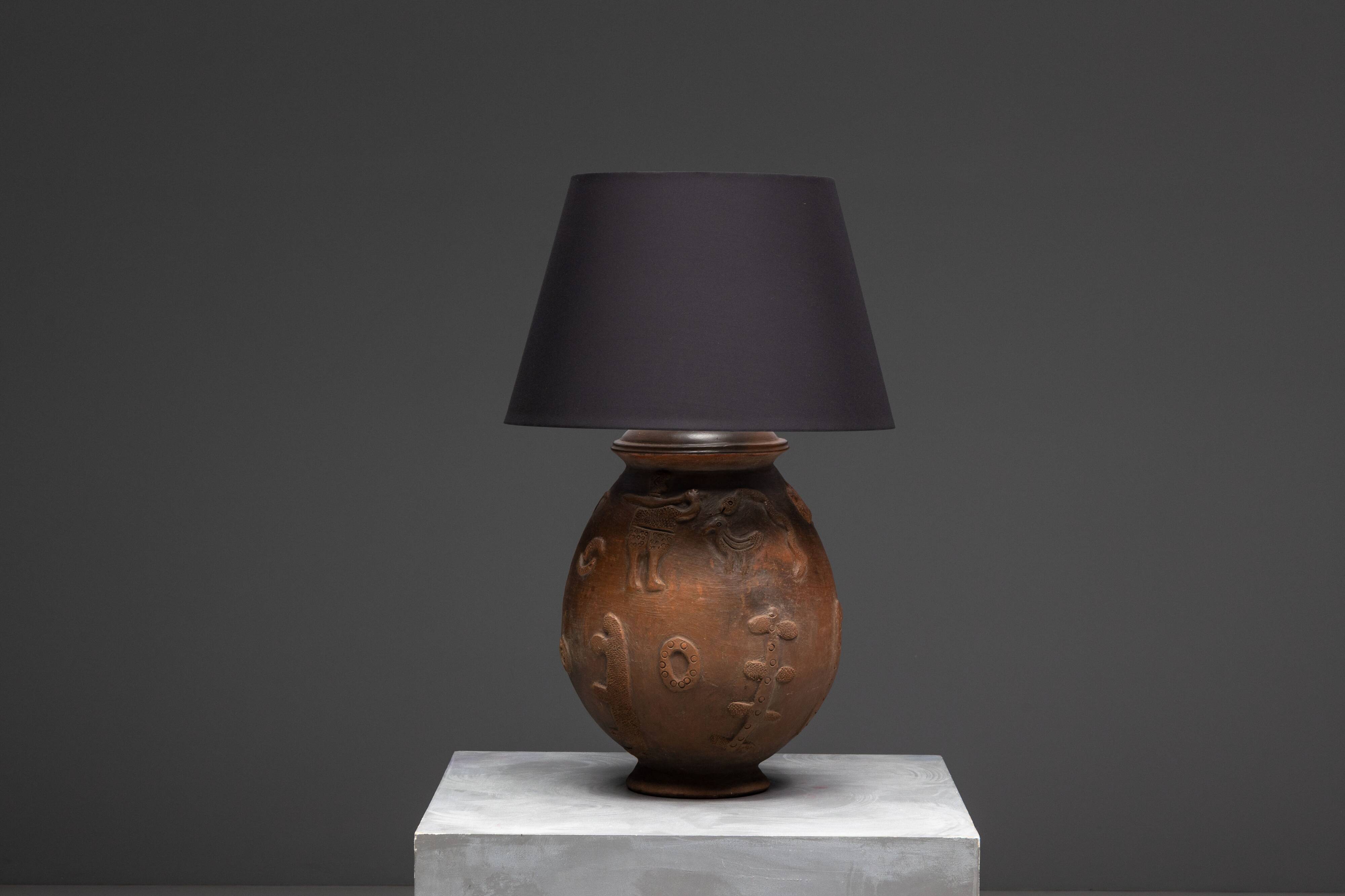 Handcrafted ceramic table lamps, France, 20th century