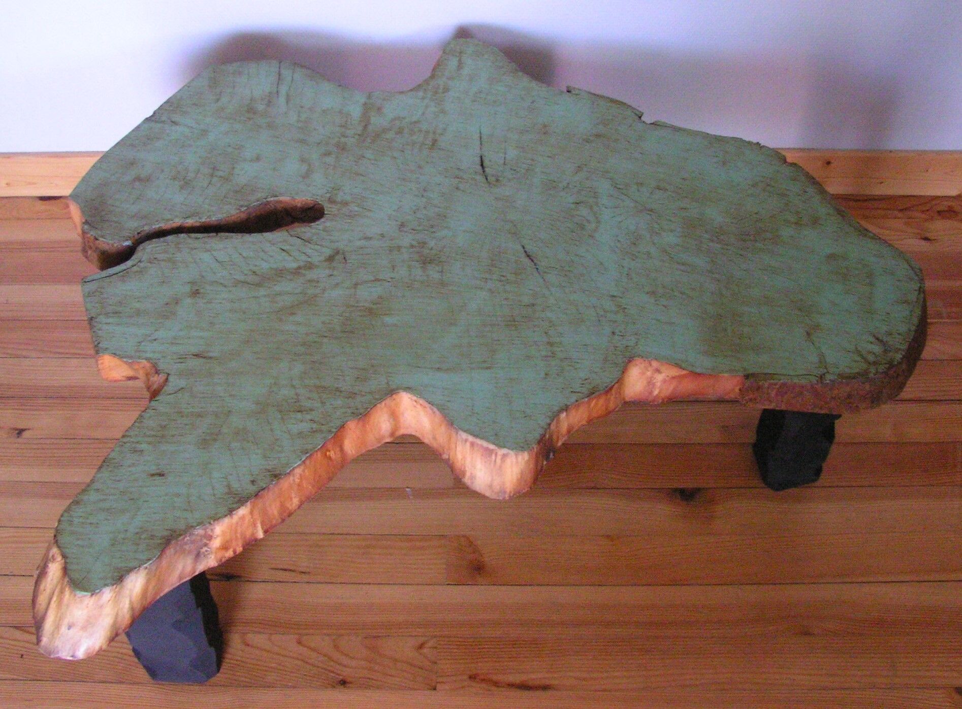 Wood log coffee table
