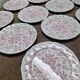 Set of 11 flat plates Nuova Fontebasso Made in Italy Floral pattern