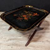 Coffee table with painted sheet metal top Napoleon III