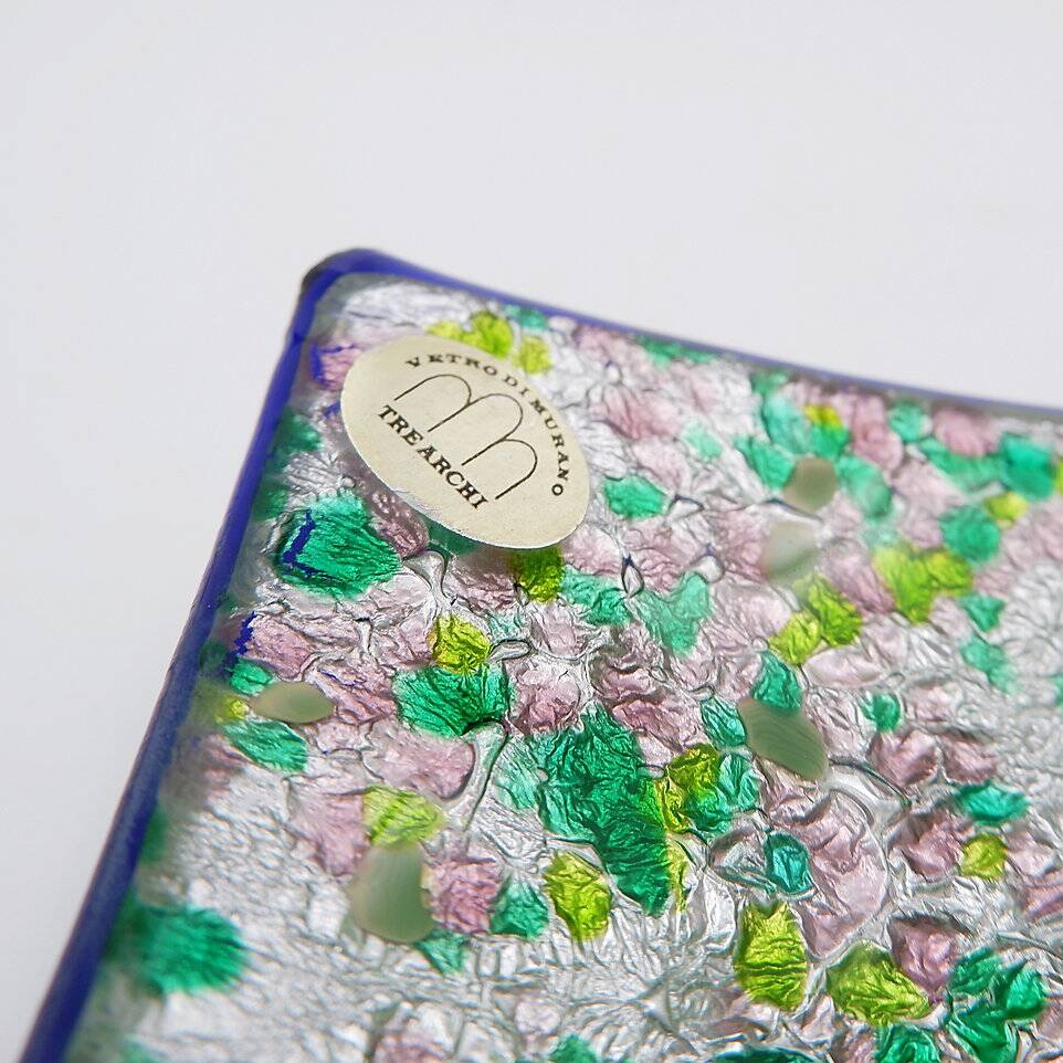 Vintage Square pocket emptier in Murano glass "TRE ARCHI"