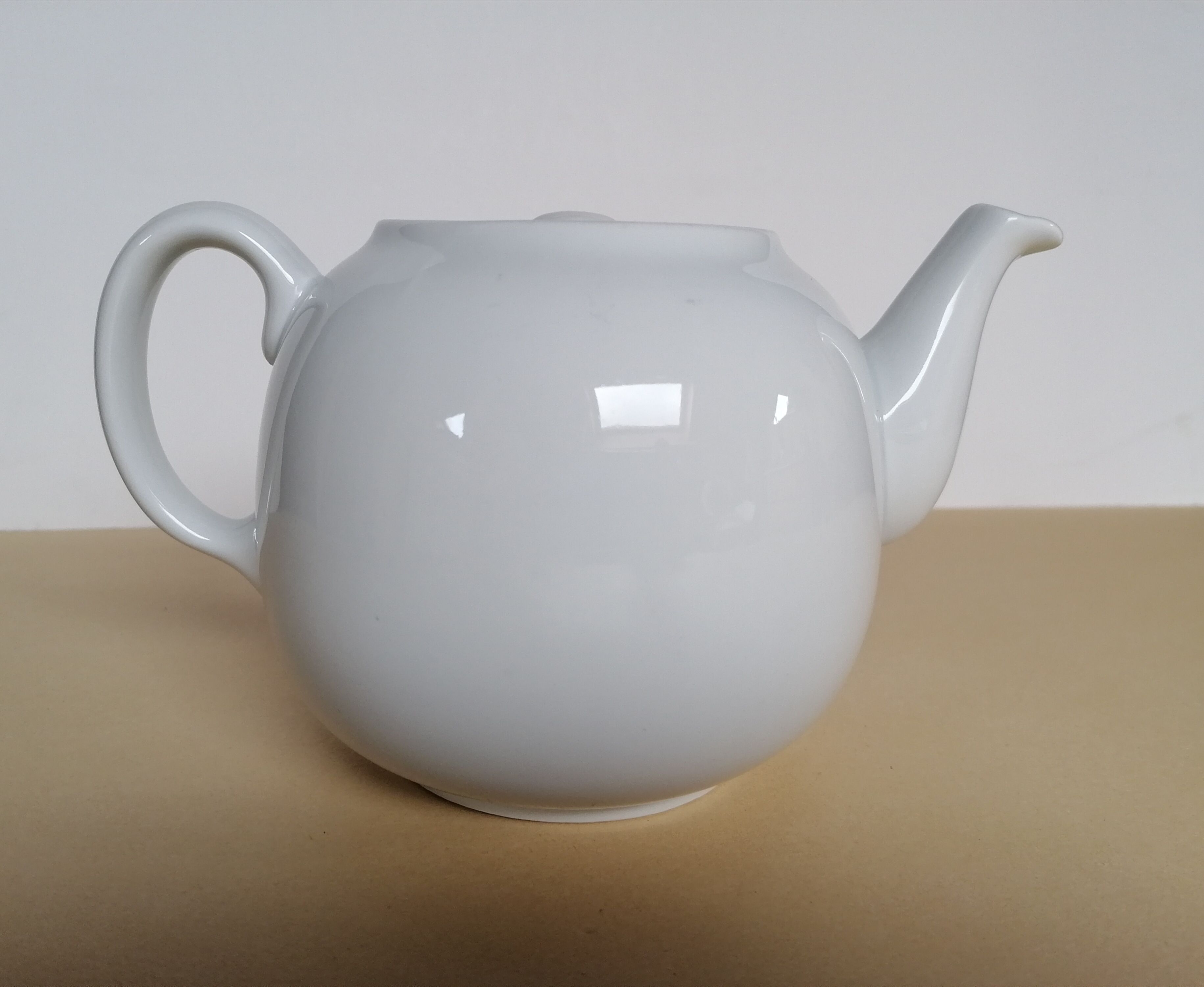 Old Pillivuyt teapot in white porcelain