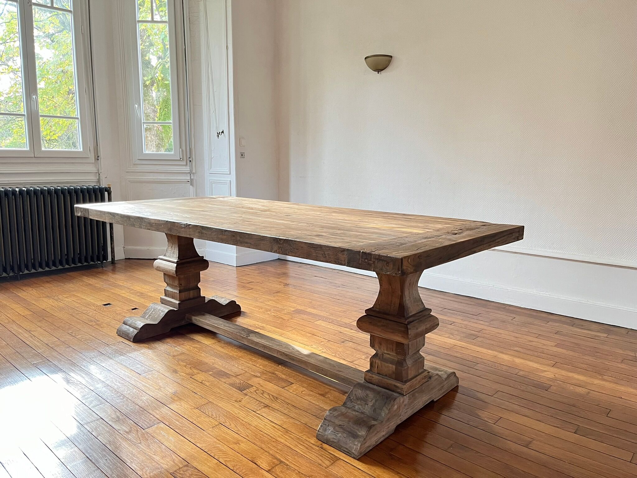 Table monastère en bois ancien - Spirito 200 par 100 cm