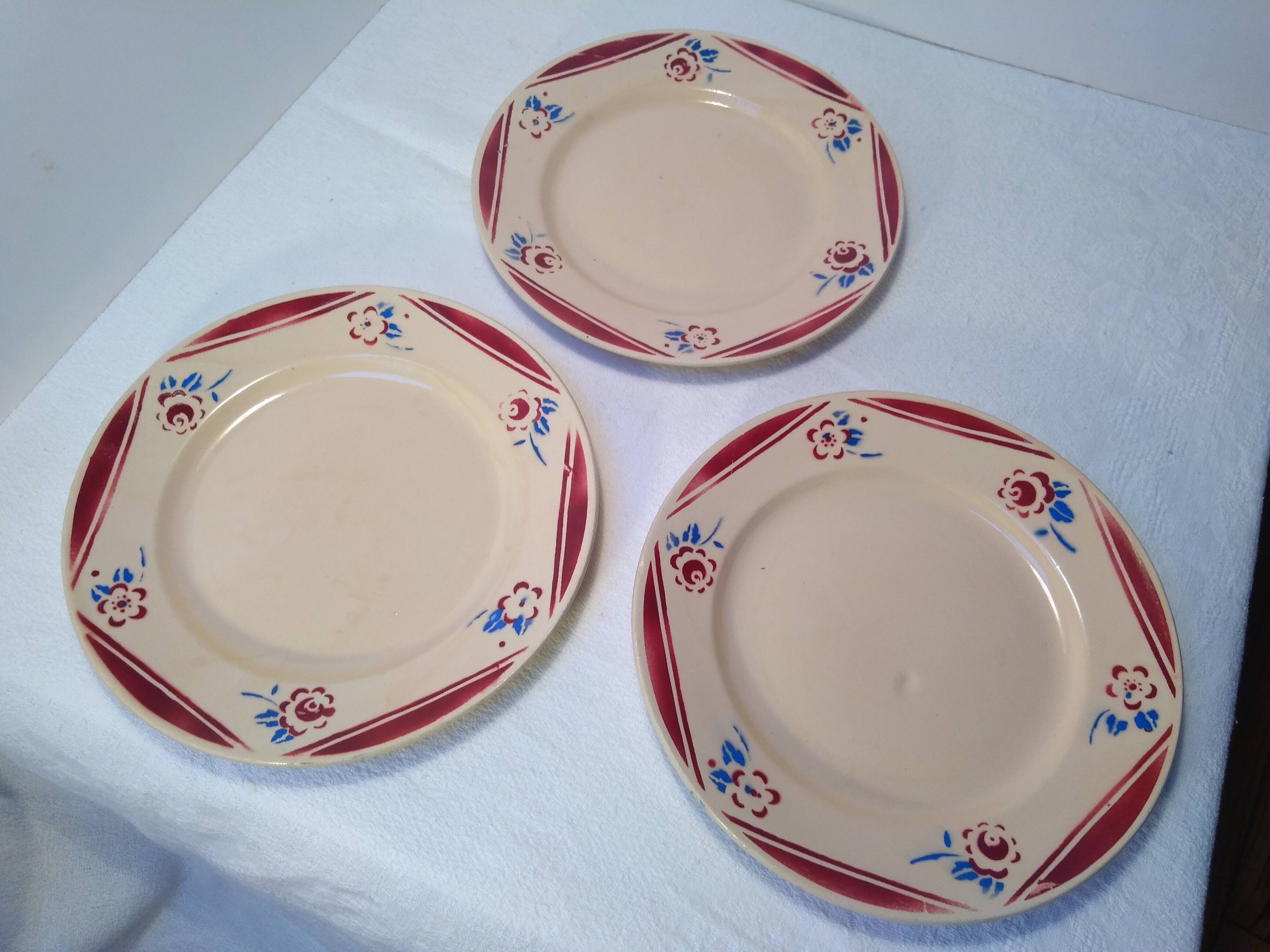 3 Lunéville dessert plates