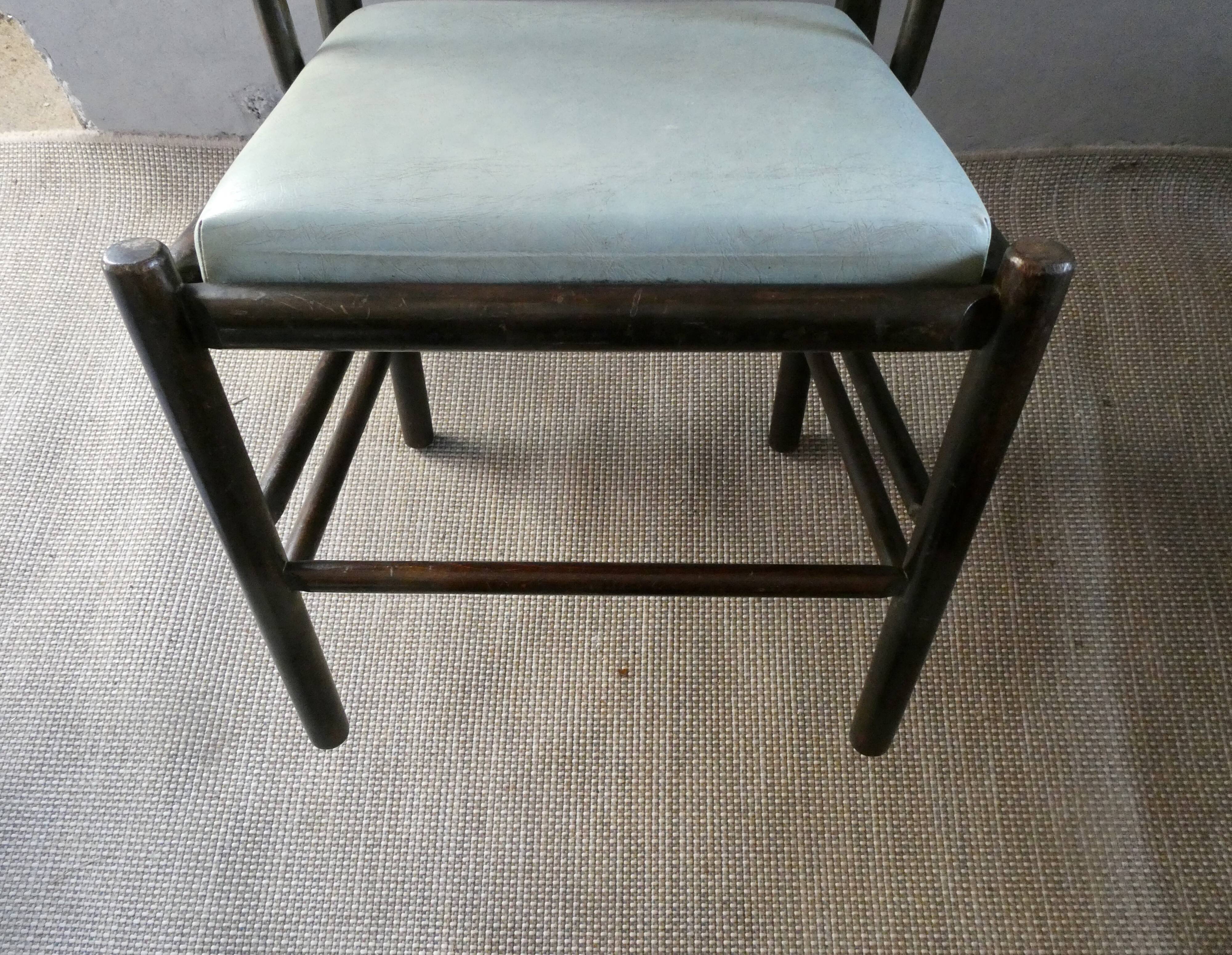 Desk armchair in wood and skai