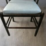 Desk armchair in wood and skai