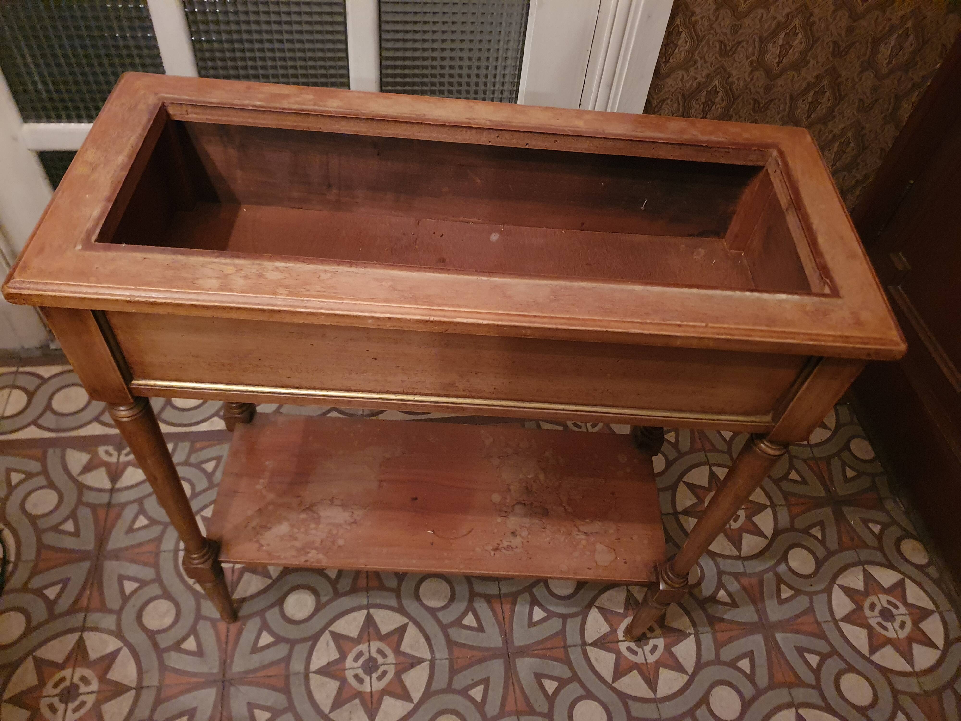 Jardinière style Louis XVI en bois et zinc