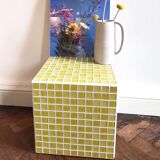 Glass mosaic tile side table