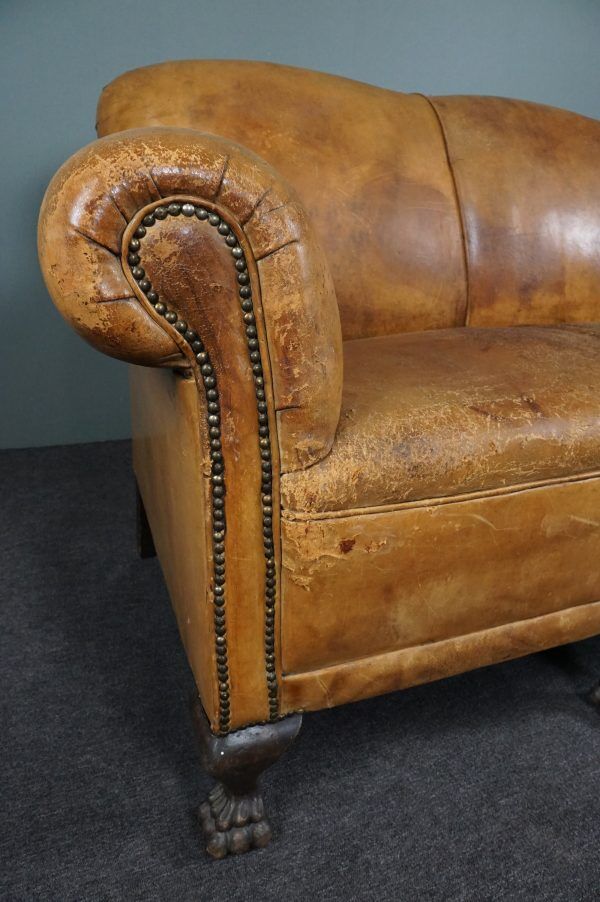 3-seater antique sheepskin sofa full of character