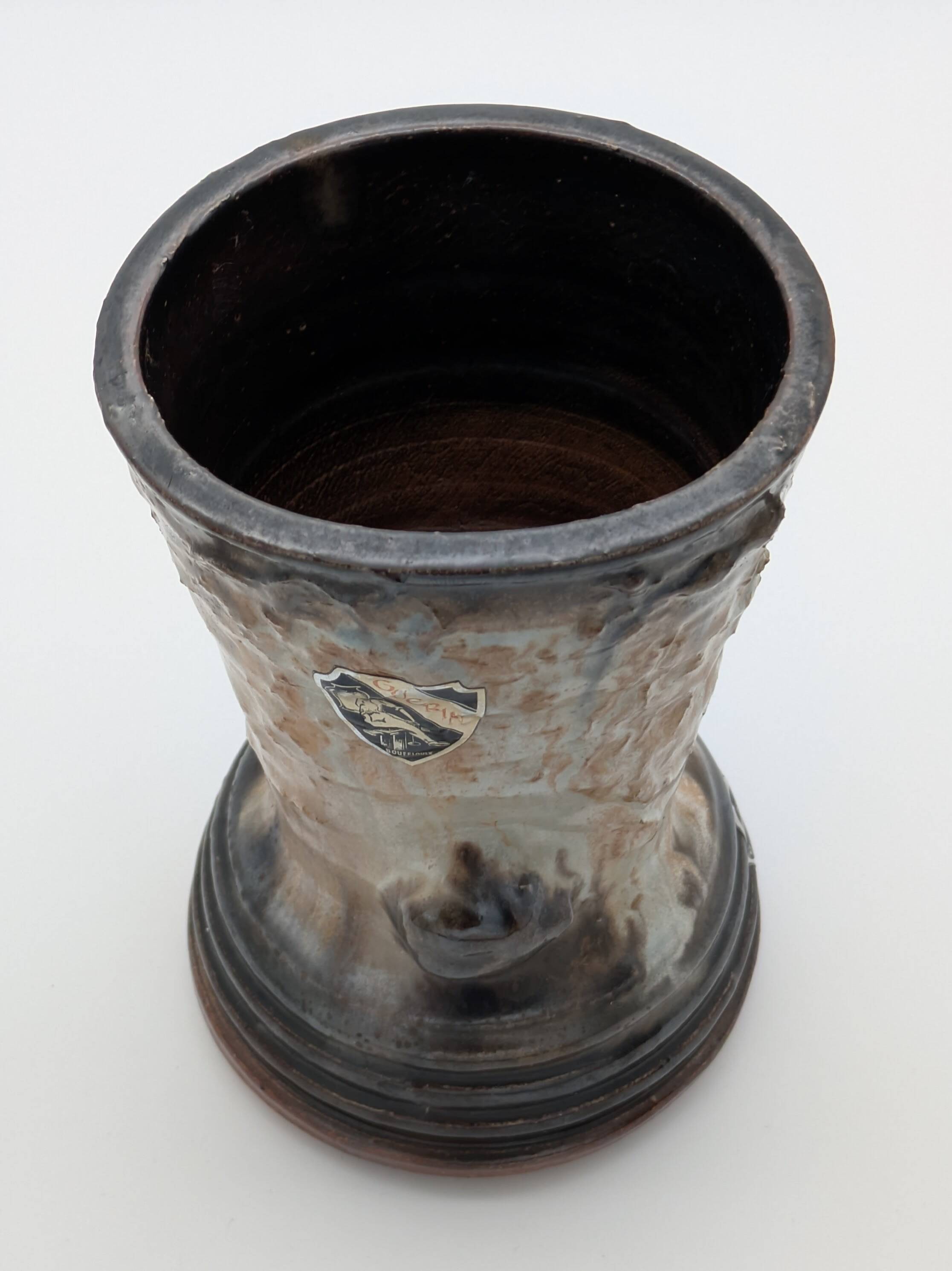 Roger Guérin (Bouffioulx) - Sculptural Vase Salt Glaze - Drip Decoration 1940