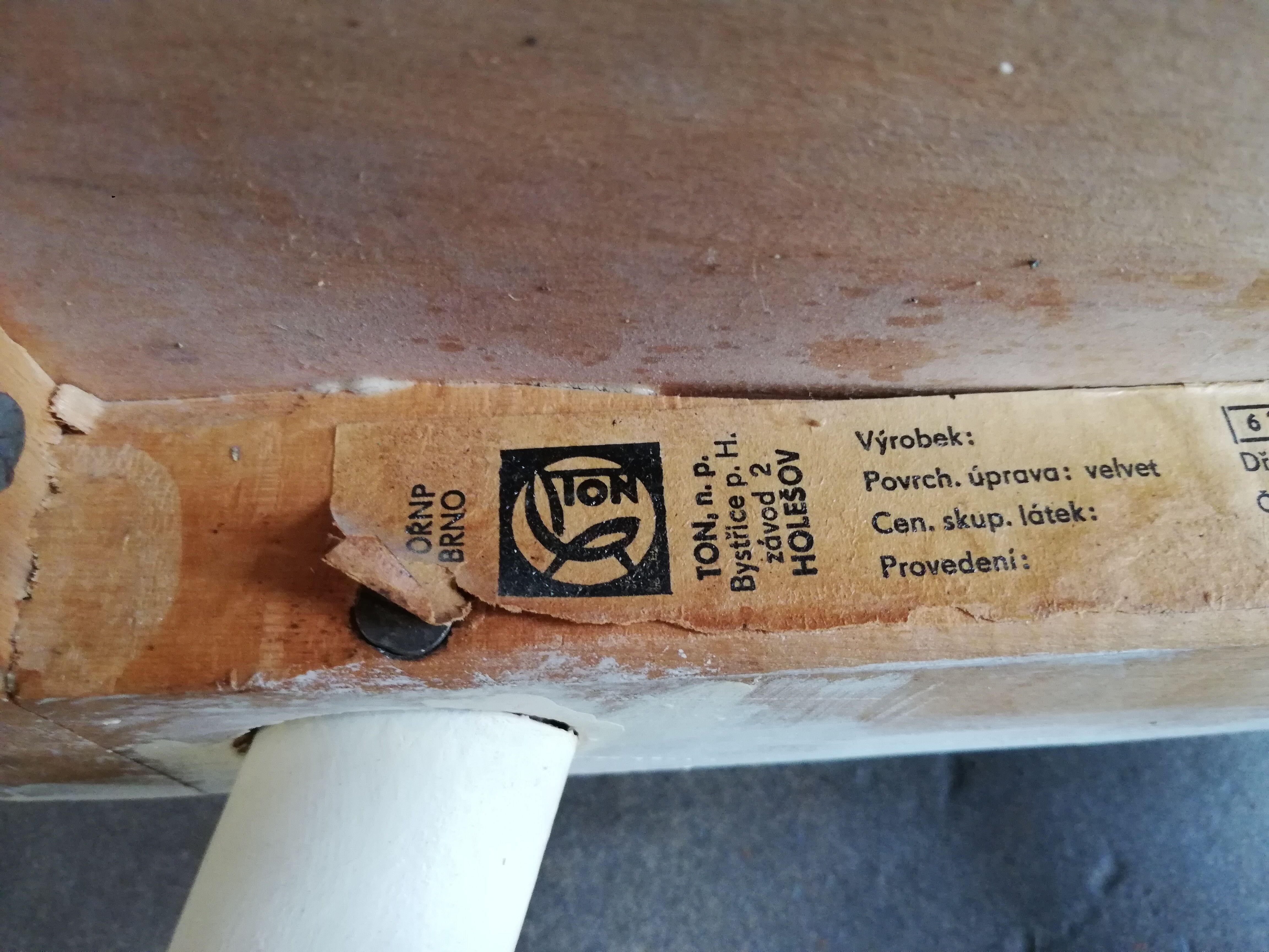 2 vintage Czech wooden chairs, Ton ex Thonet, 1960