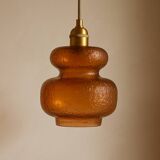 Vintage amber blown glass pendant light