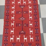 Hand-woven kilim rug with Berber patterns