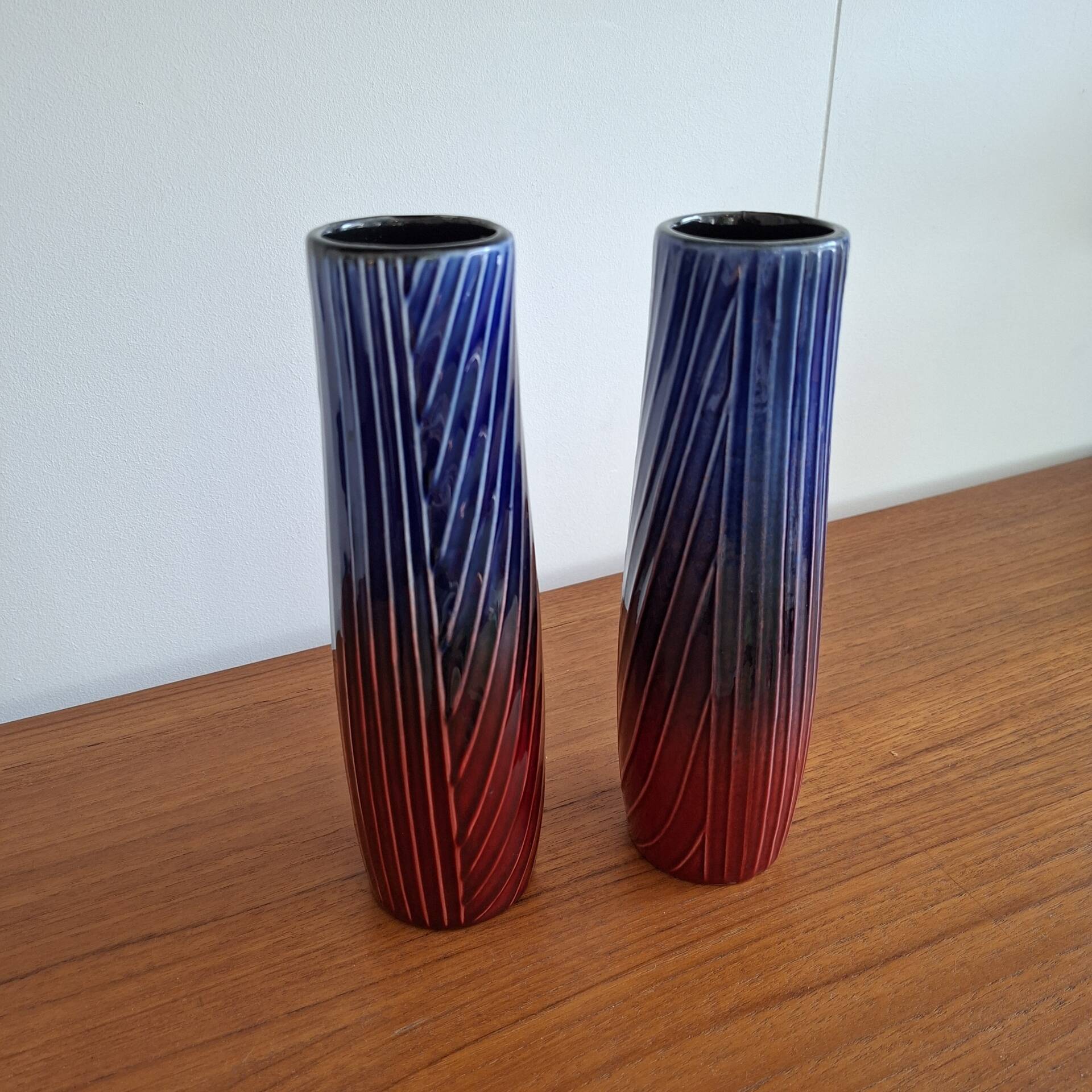 2 vases by Carl-Harry Stålhane, Rörstrand studio, Sweden, 1960s.