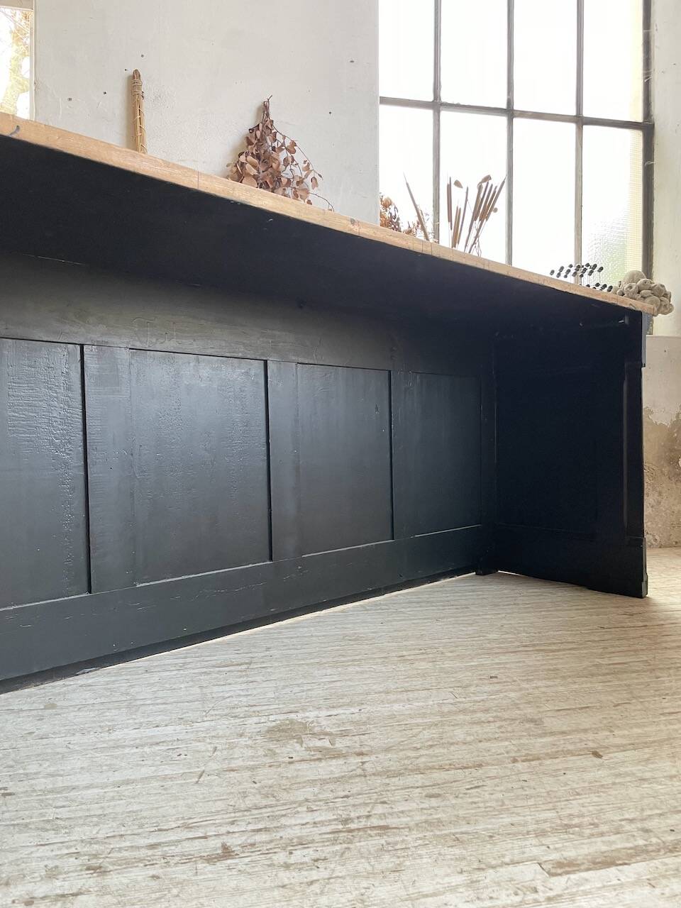 2m pine counter or central island with storage