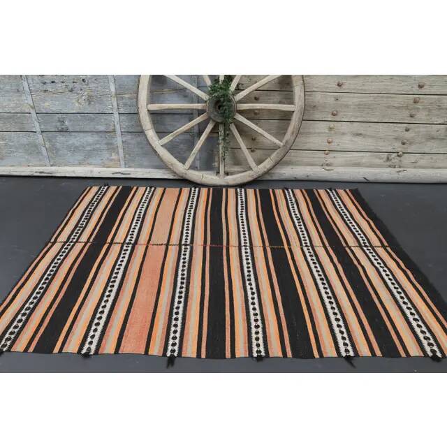 Vintage Turkish Oushak Handmade Wool Cotton Beige Area Rug 140x210