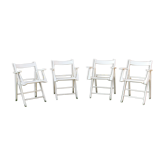 Wooden garden furniture, 4 armchairs