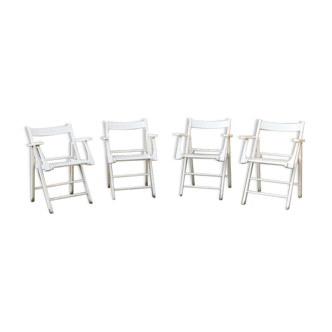 Wooden garden furniture, 4 armchairs
