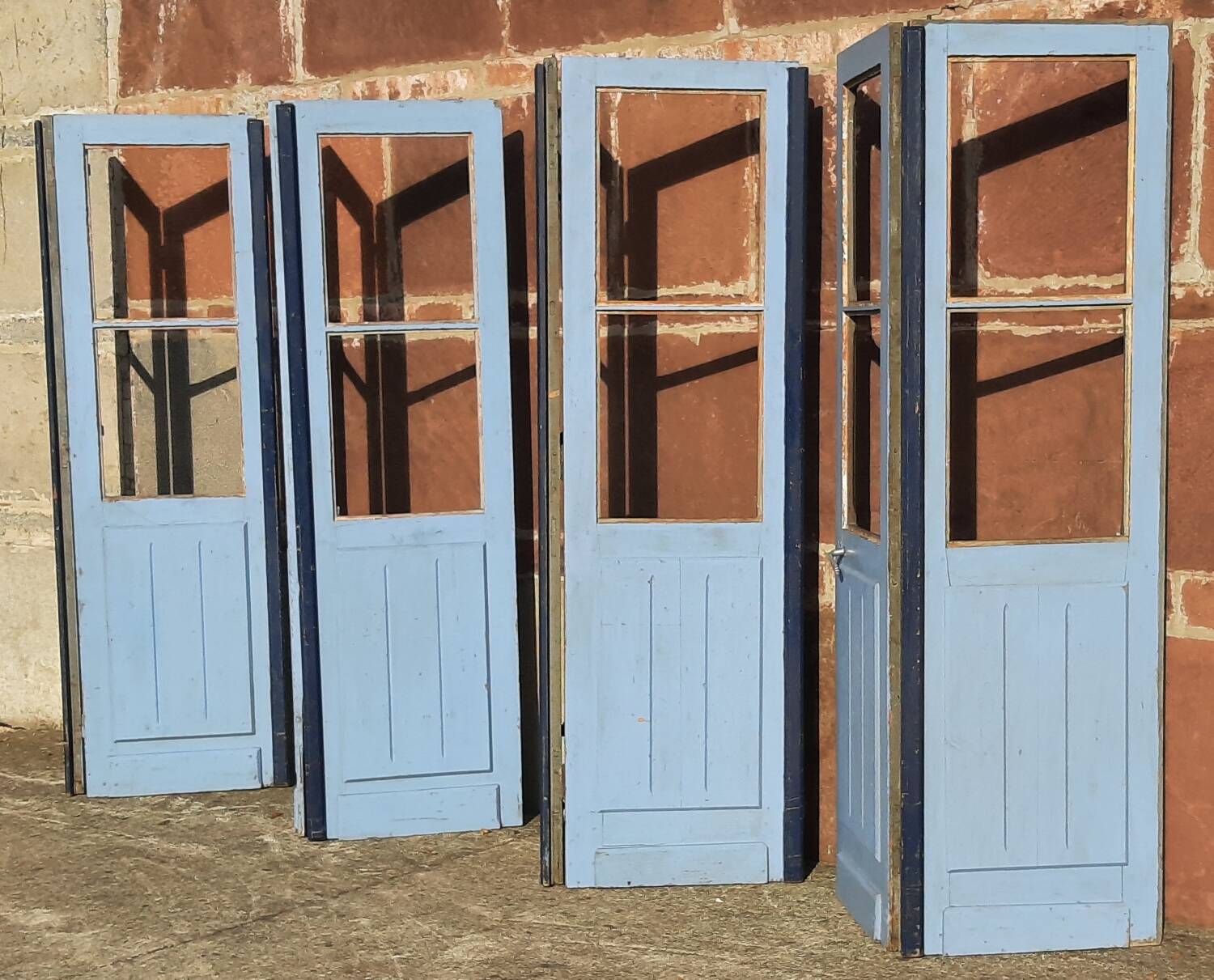 Double doors, two leaves, solid wood (Set of 4)