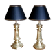 Duo of antique lamps in bronze and brass