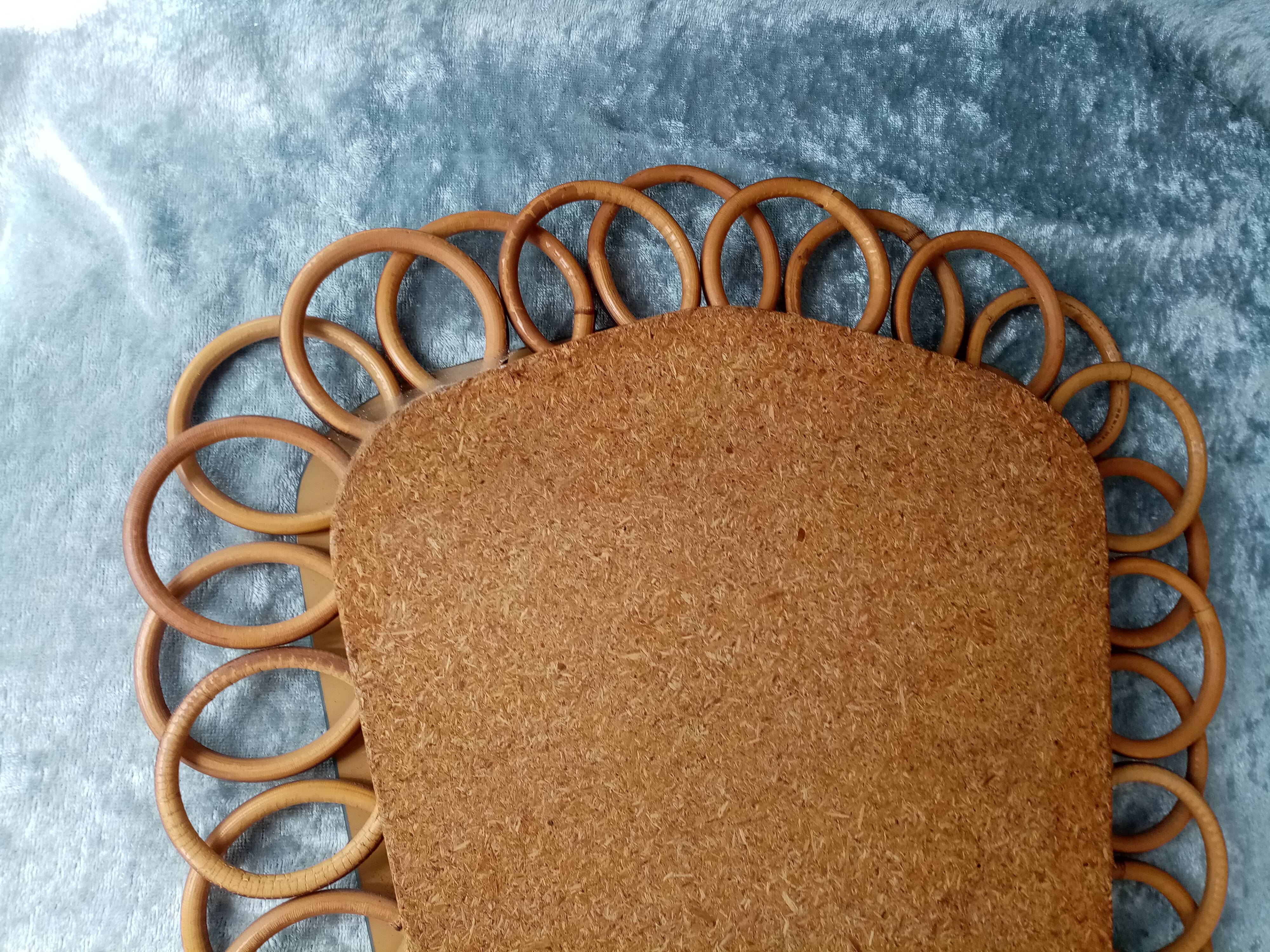 Vintage rattan mirror 1950-70