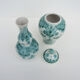 Antique vase & pot in green Delftware