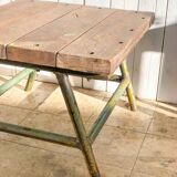Industrial coffee table patina green
