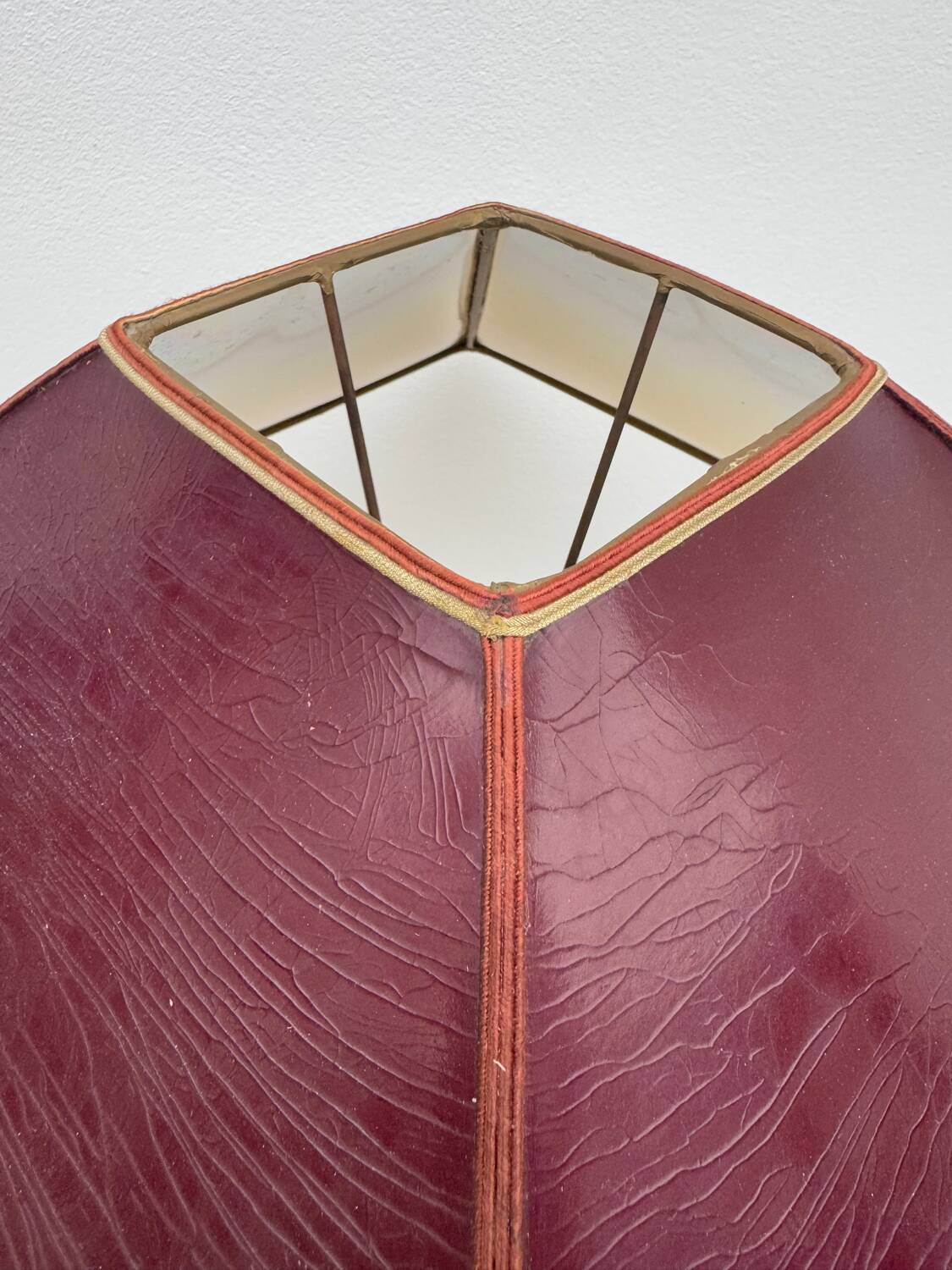 Large teak and bronze lamp from the 1970s