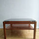 Table basse carrée en teck et verre - 1970