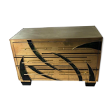 Commodity three brass drawers and tinted glass 1985