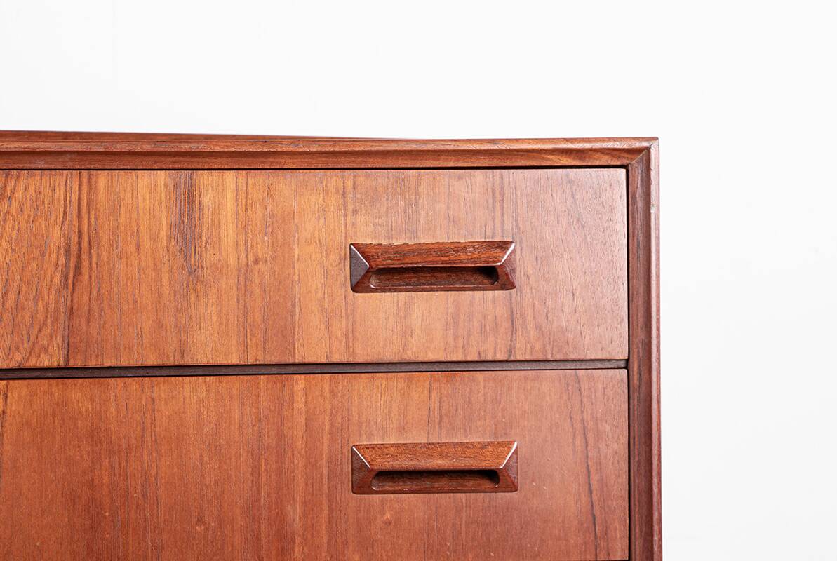 Danish teak chest of drawers, 4 drawers, by Borge Mogensen, Søborg Mobelfabrik.