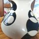 Ceramic ball vase with black and white circles Art Deco Italy Vintage 1940