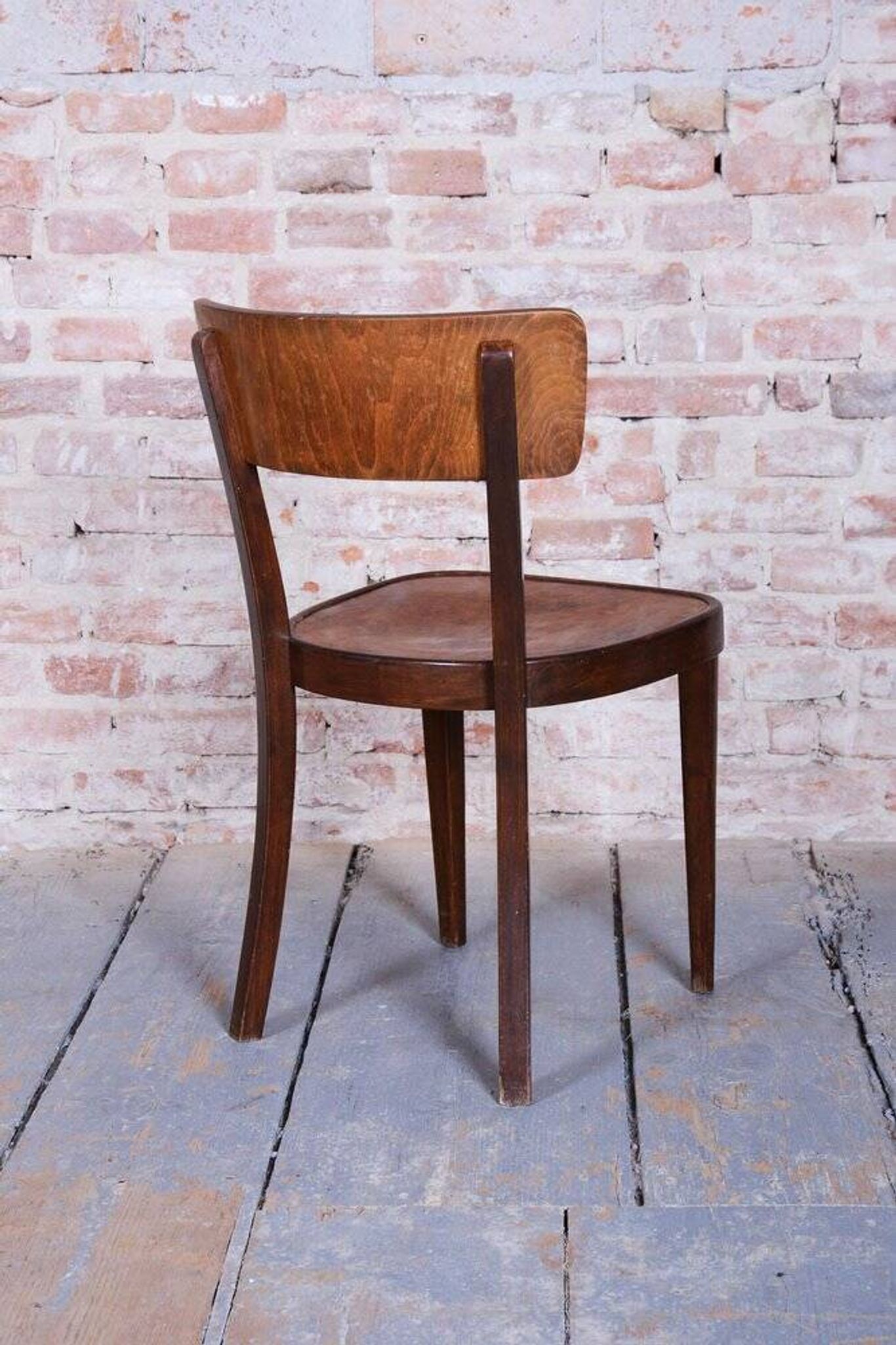 Art Deco Czech Chairs in Beech and Walnut from Thonet, 1940s, Set of 4