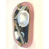Luxury Venetian Pink Murano Glass Mirror with Torciglione Torchon Accents