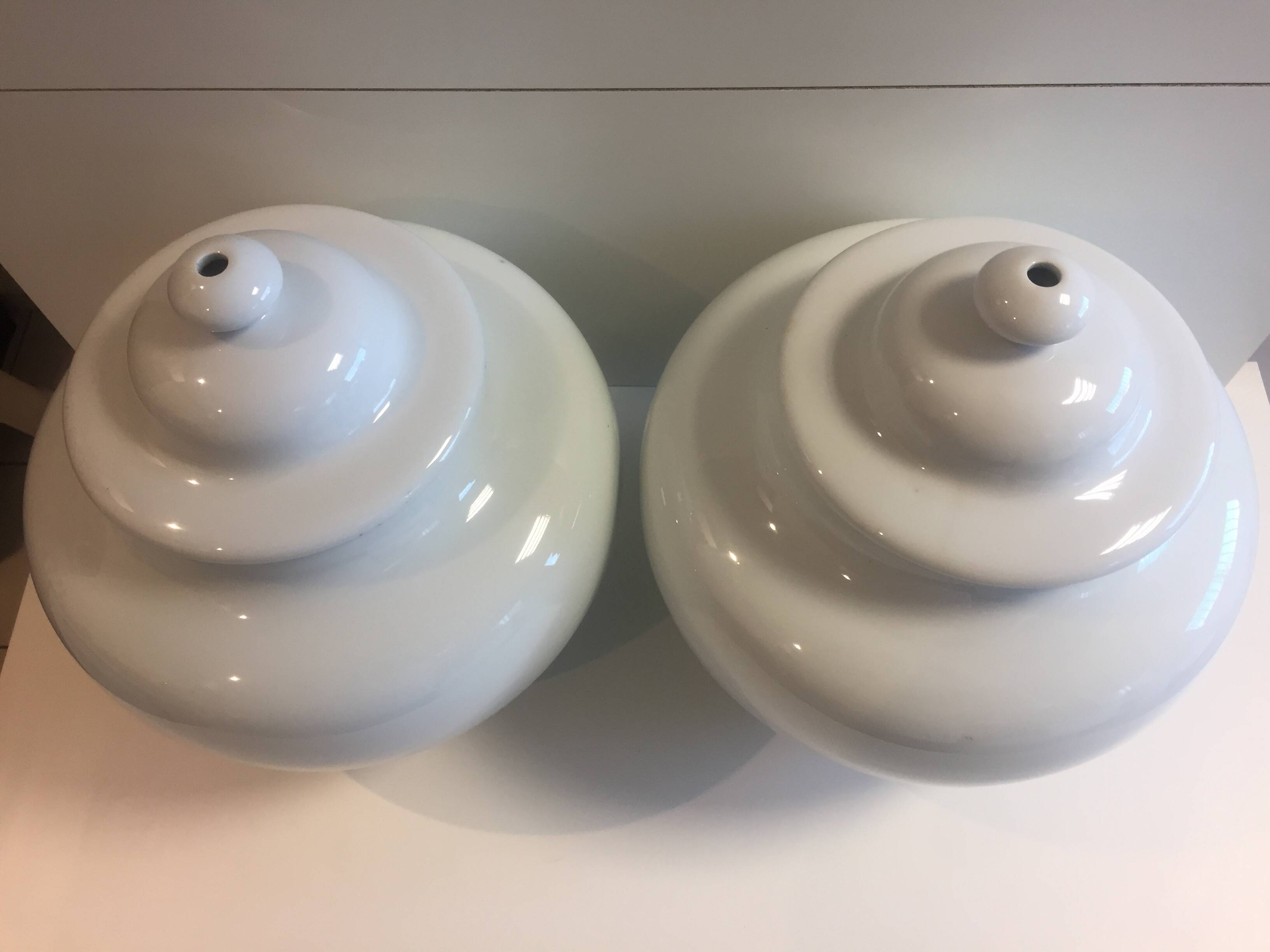 Duo Jar Style Lamp Bases Glazed White Porcelain Decorative Art Living Room