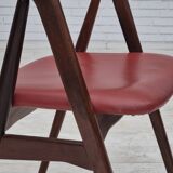 1960s, Danish chair by Farstrup, original condition, solid teak wood, leather.