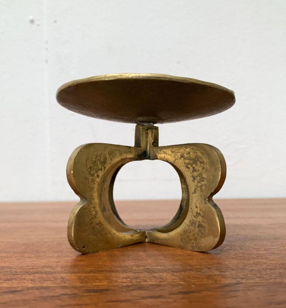 Mid-century brutalist metal candlestick, 1960s