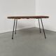 Table basse osier tressé et métal 1960
