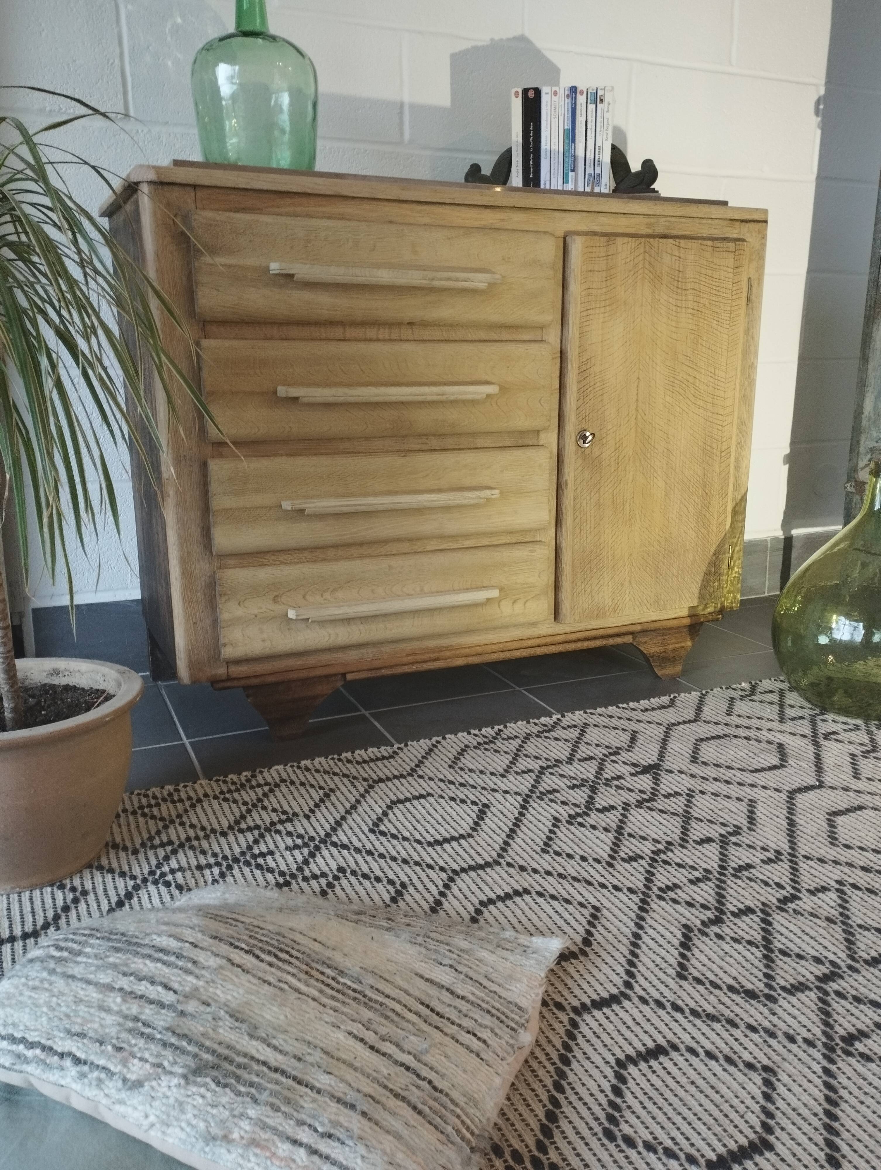 Art Deco chest of drawers blond oak