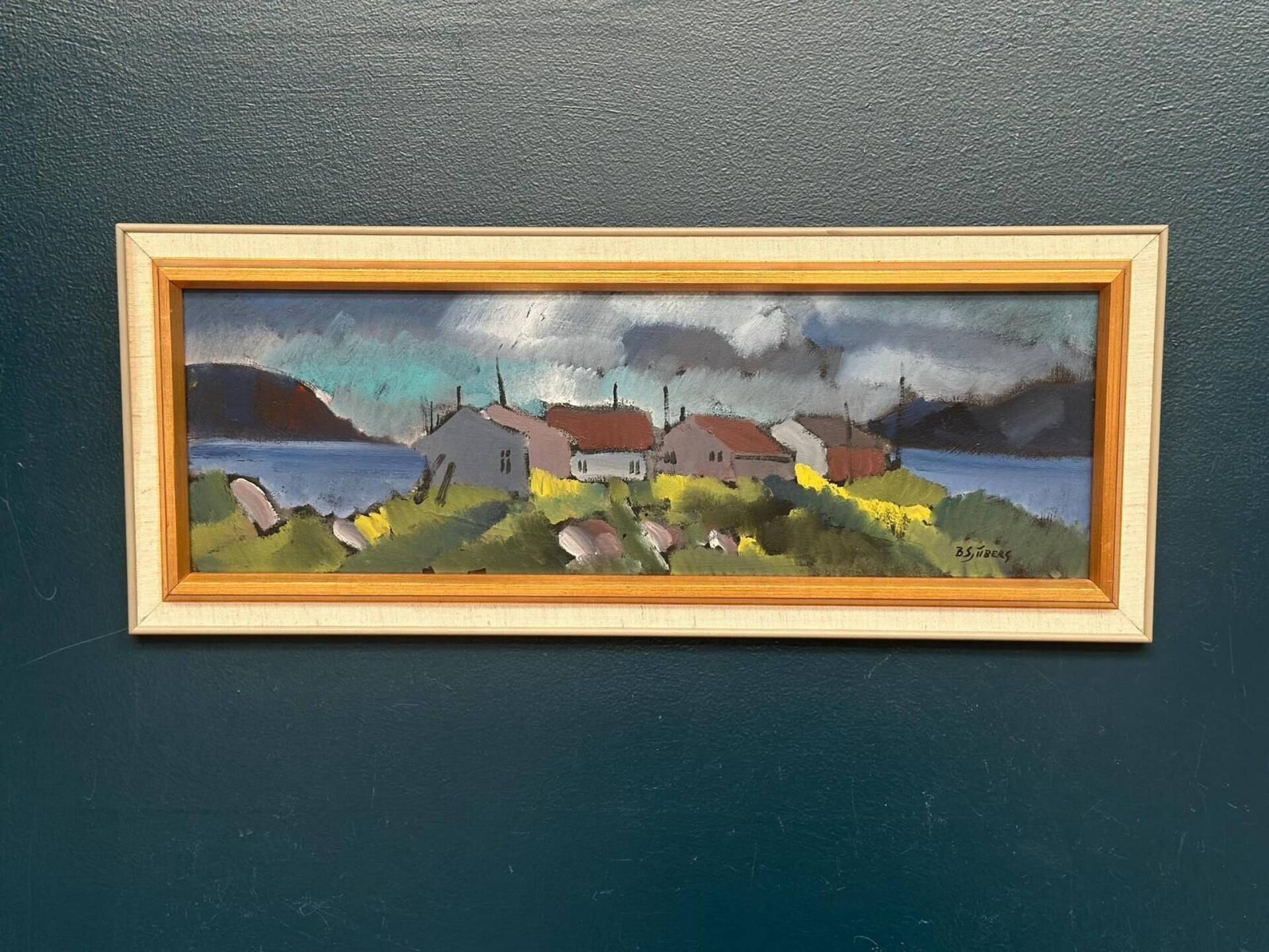 Original Swedish Oil On Panel – “Huts” By Bo Sjööberg
