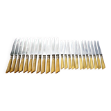 24 knives handle horn and ferrules worked