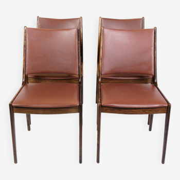 Set Of 4 Dining Chairs Made In Rosewood By Johannes Andersen From 1960s