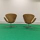 Paire de chaises Arne Jacobsen Swan Fritz Hansen