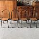 Set of 4 Mobilor chairs - 1950's - metal and wood