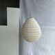 Small Japanese-style natural rattan and linen pendant light in the shape of a drop H40 D35