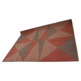 XL midcentury bouclé abstract design geometric rug / carpet, 1950s